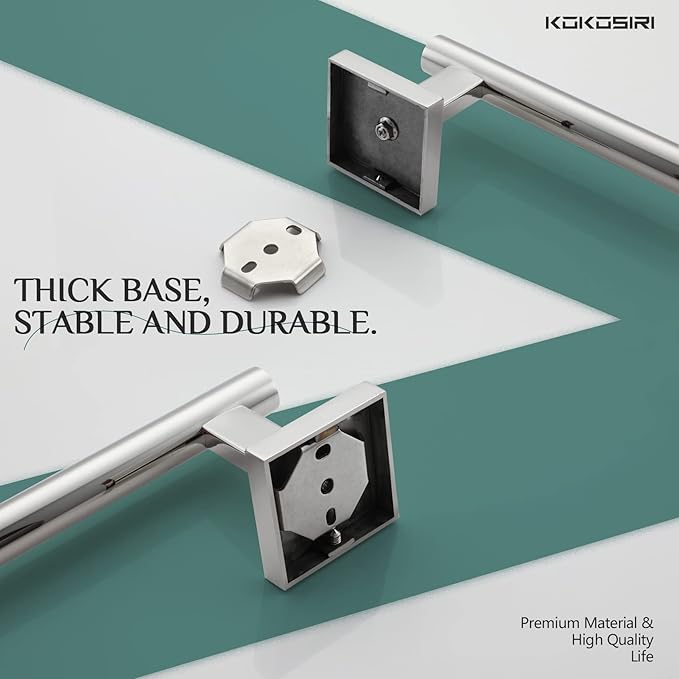 KOKOSIRI Bath Towel Bar Bathroom Towel Holder for Toilet Kitchen 24 Inch Necklace Holder, 2 Pack Chrome Stainless Steel B4005CH-L24-P2