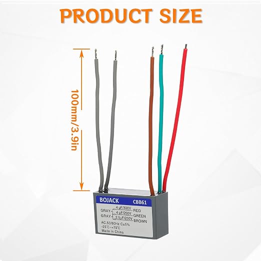 BOJACK CBB61 4uf+4uf+2.5uf 250/300V 50/60 Hz Start Run Capacitor - Image 2