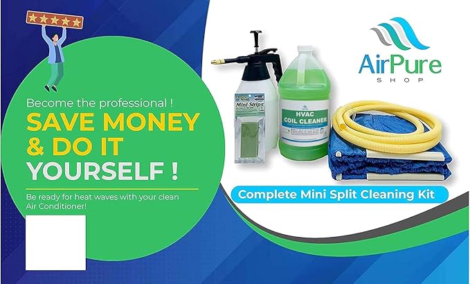 Mini Split Cleaning Kit with 3.78L No-Rinse Coil Cleaner, Odor Treatment Tab & - Image 5