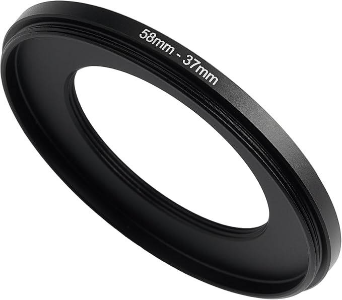 58mm to 37mm Step-Down Ring Filter Adapter, Metal Ring Step-Down Rings Adapter by BETUYESS