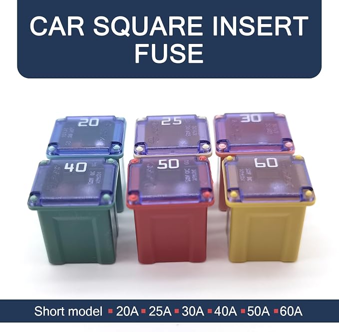 6 PCS 58V Mini Block Fuse car Fuse Square Low Profile Box Shaped Kit, - Image 5