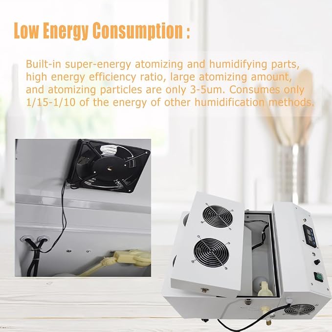 Industrial Ultrasonic Humidifier Cooler Sprayer 9kg/h Portable Continuous Cool - Image 2