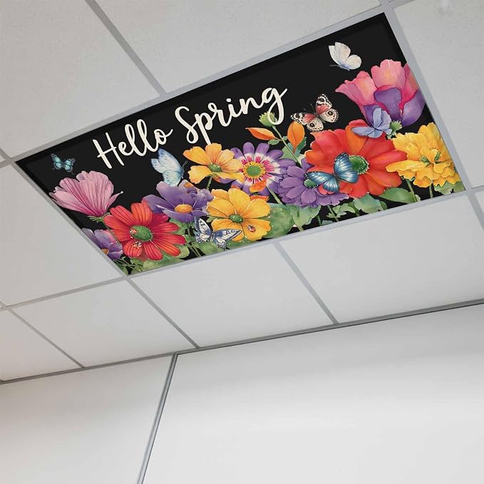 Fluorescent Light Covers for Ceiling Lights Hello Spring Magnetic Light Filters by Home+L6