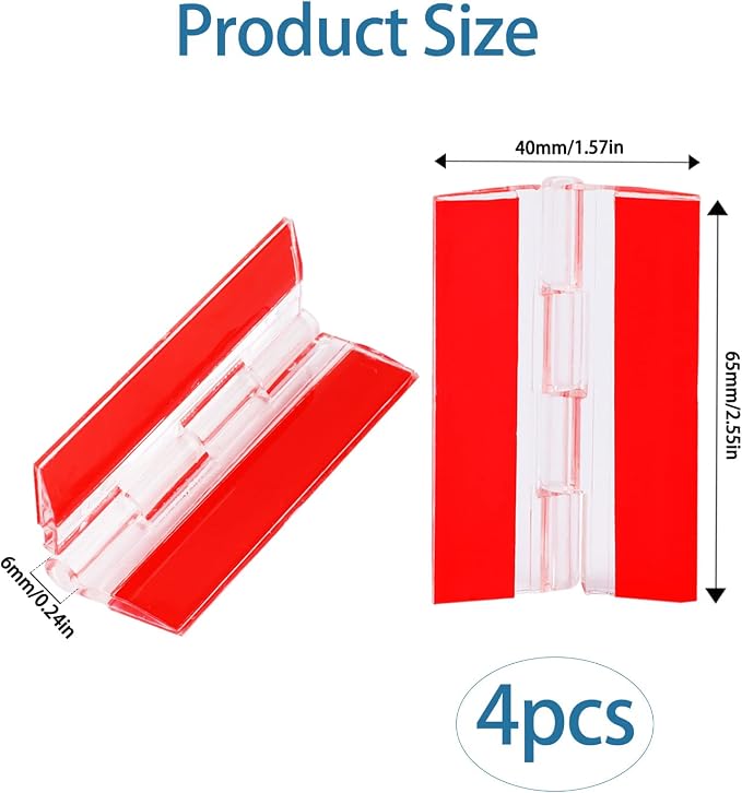 4 Pcs Transparent Plastic Hinges - Image 2