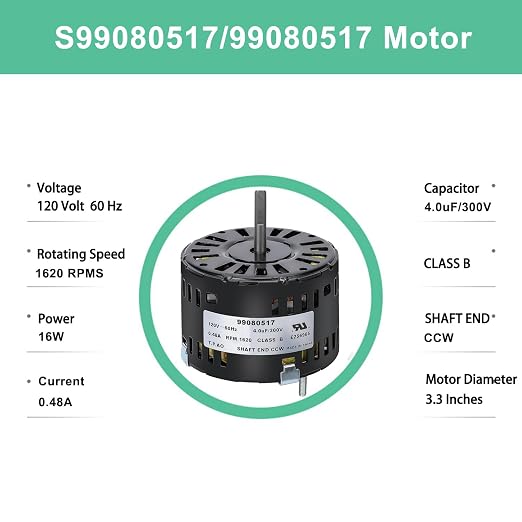 S99080517 99080517 Bathroom Fan Motor Replacement Parts - Image 3