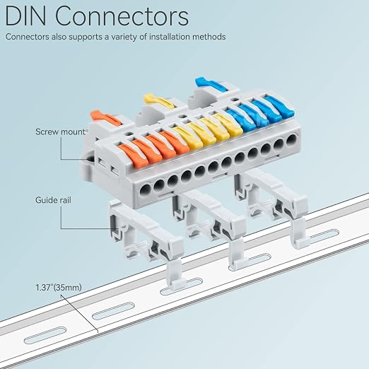 4pcs DIN Rail Terminal Blocks, DIY Splicing Wire Connectors - Image 3