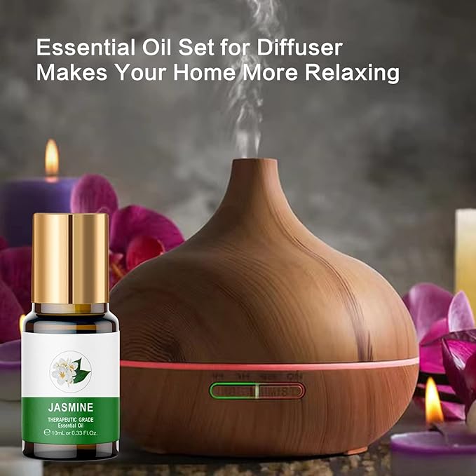Essential Oils Set, 100% Organic Essential Oil, Lavender, Ylang Ylang, Tea Tree, Eucalyptus Scented Oil, Essential Oils for Diffusers for Home, Candle Making, Humidifiers (12)