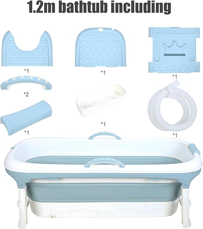 Portable Bathtub for Adult, Large Collapsible Tub, Portable Tub for Adults, Tub for Shower, Sweat Steaming Spa Sweat Steaming Bathtub, Effortless Folding Bathtub, Hot Bath, Ice Bath 46 in