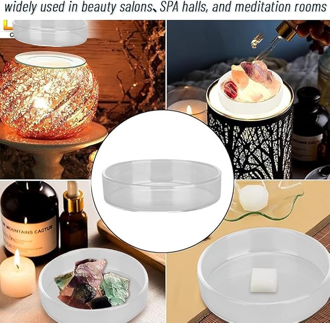 Replacement Wax Warmer Dish, Round Glass Dish Wax Melt Candle Warmer Bowl Plate - Image 7