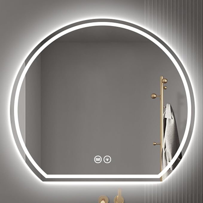 Bathroom Mirror with 3 Colour LED Lights, Wall Mounted Bathroom Vanity Mirror by Unknown