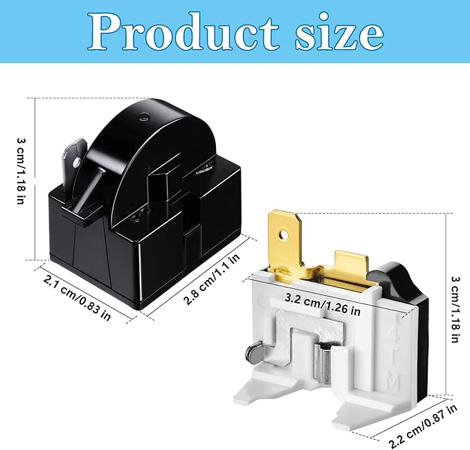 Mudder QP2-4.7 PTC Starter Relay 1 Pin Refrigerator Starter Relay and - Image 2