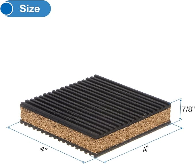 uxcell 12pcs Ribbed Anti-Vibration Isolation Rubber Pads 4" Length x 7/8" Thick - Image 2