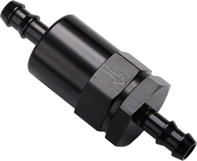 3/8" Billet Inline Fuel Filter 30 Micron Aluminum Black by Podavelle