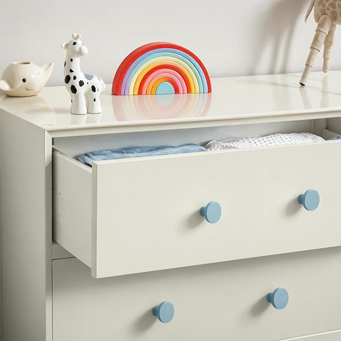 Ravinte 25 Pack Cabinet Knobs Light Blue Kitchen Cabinet Knobs Round Dresser Drawer Pulls Closet Door Pulls 1-1/5 Inch