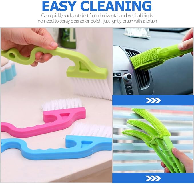 Yardwe 8Pcs Window Slot Cleaning Brush Set, Wet and Dry Groove Scrubber - Image 4