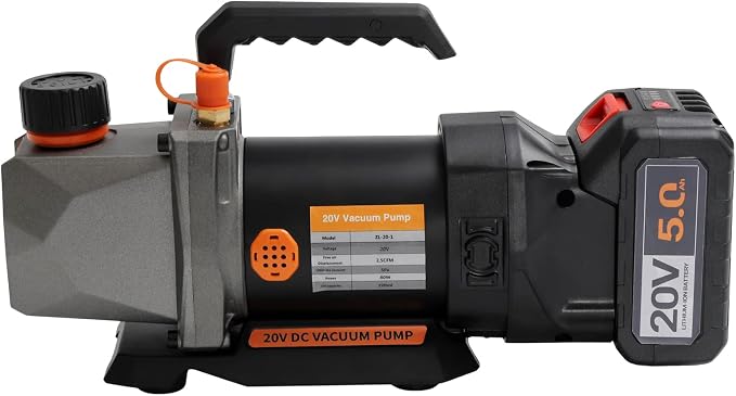 Single-Stage Vacuum Pump, 2.5CFM 20V Lithium Battery Strong Power DC Inverter by Unknown
