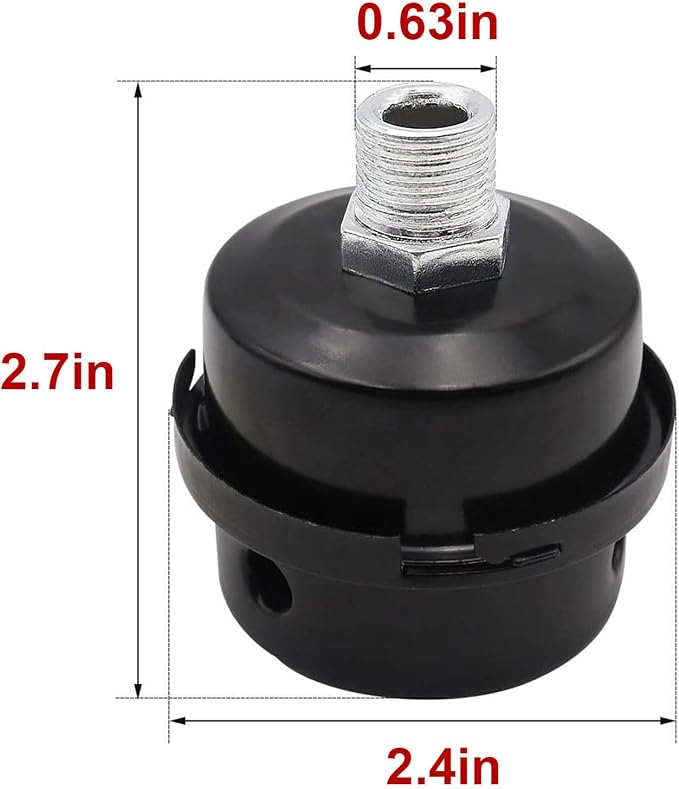 3/8" Male Thread Diameter Air Compressor Silencer & Filter, Metal Air - Image 2