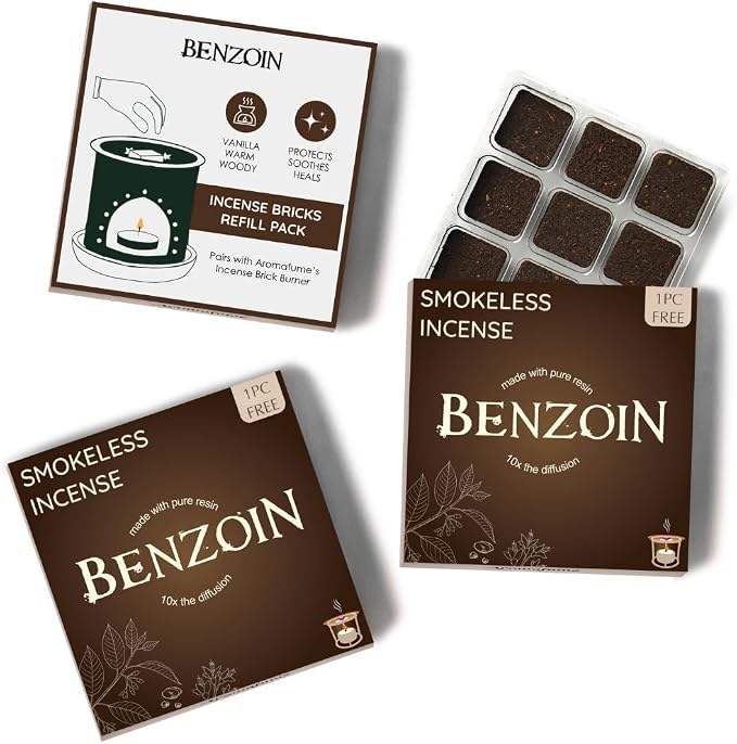 Aromafume Benzoin Incense Bricks Refill Pack 3 Trays x 9 Bricks | Styrax Extract by Aromafume