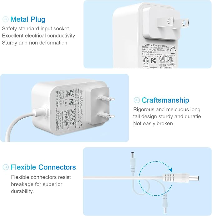 for Levoit Core Mini Air Purifier Power Cord 12V 1A Power Supply UL Lited | - Image 6