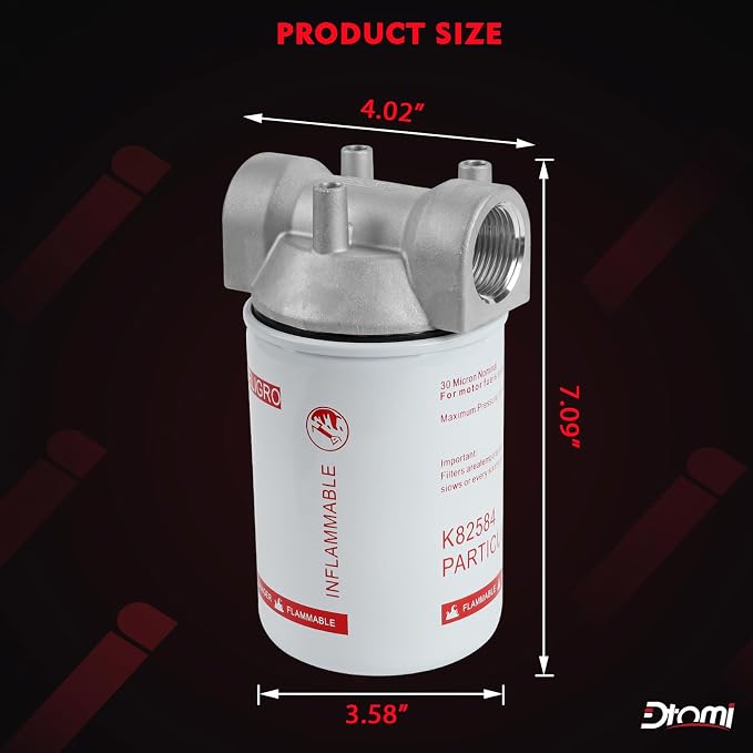High Flow Fuel Filter, 1” NPT 30 Micronn Spin-on Cartridge Style Compatible - Image 5