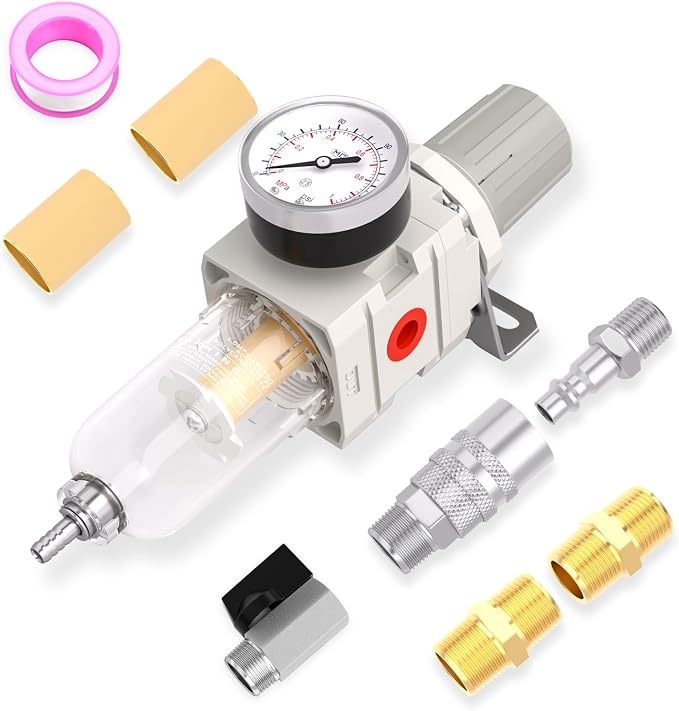 1/4" NPT Air Drying System, 5 Micron Air Line Filter by MEANLINMEASURE