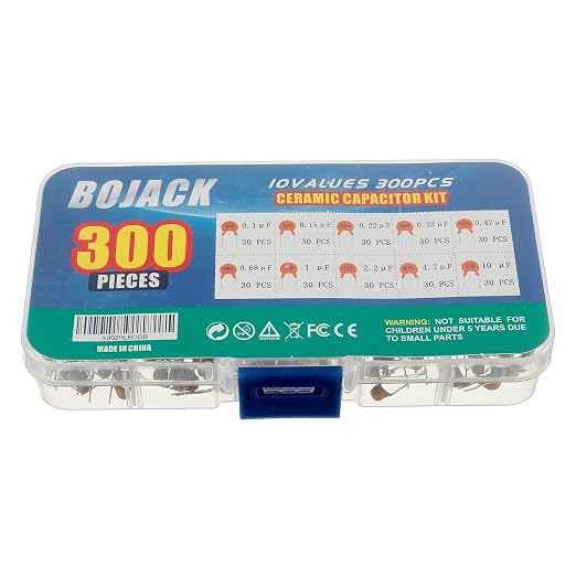 BOJACK 10 Values 300 Pcs Ceramic Capacitor 0.1 0.15 0.22 0.33 0.47 0.68 1 2.2 - Image 3