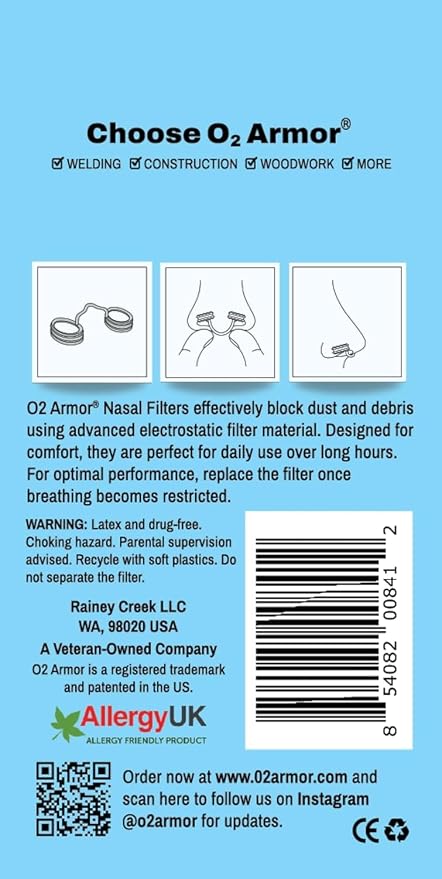 O2 Armor Nose Filters for Welders & Allergies - Image 6