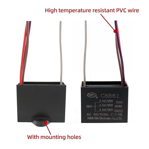 CBB61 Capacitor 4uf+4.5uf+5uf 250V AC Ceiling Fan 4 Wire 50/60Hz - Image 3