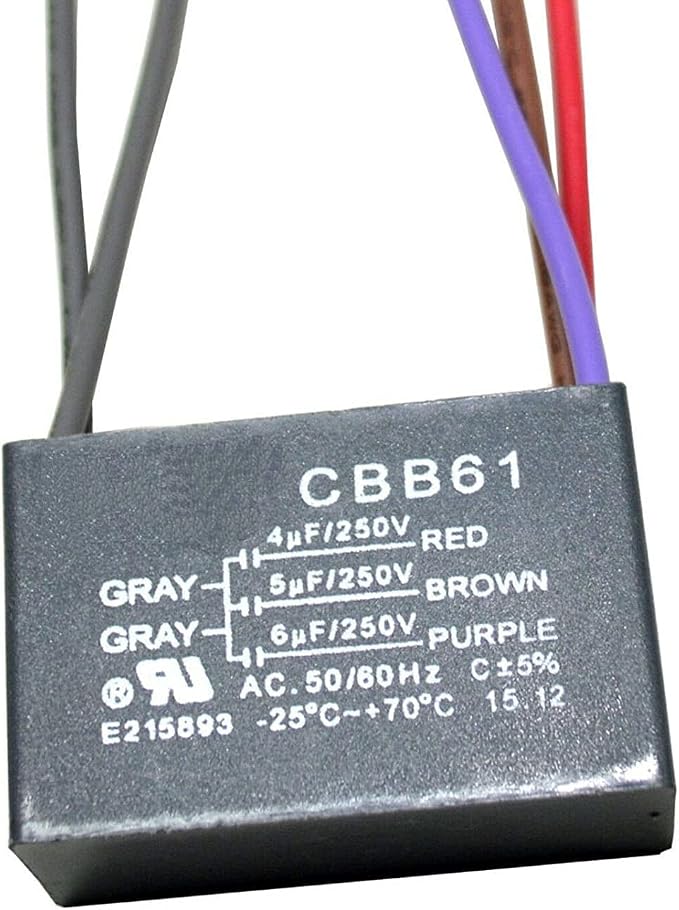 HQRP Capacitor Compatible with Hampton Bay Ceiling Fan 4uf+5uf+6uf 5-Wire CBB61 by HQRP