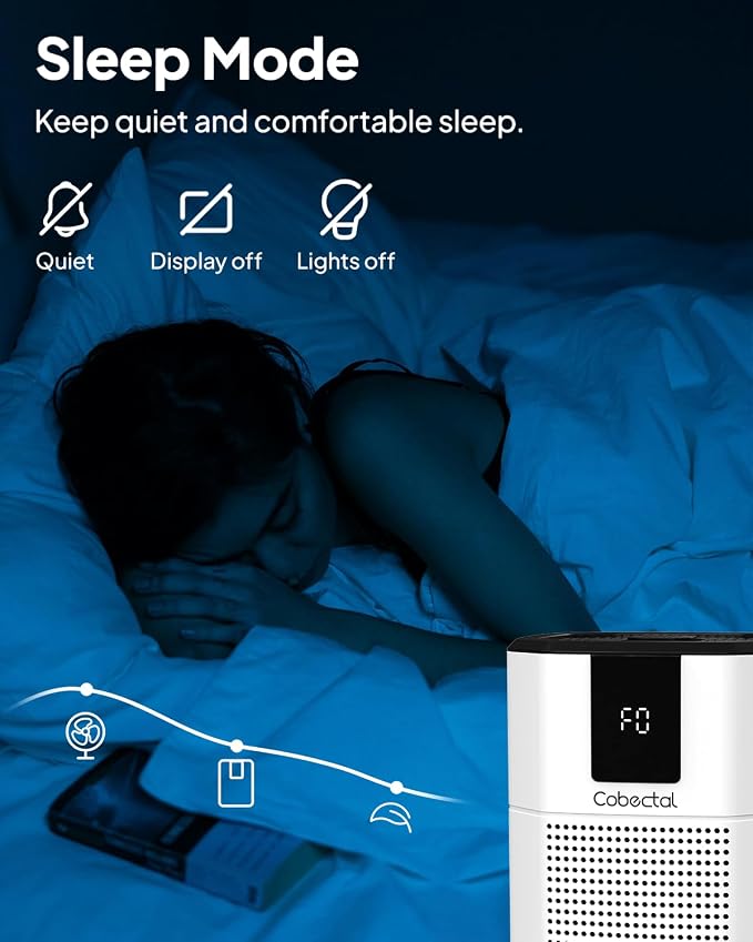 2 Pack Air Purifier for Home Bedroom, Cobectal Room Air Cleaner - Image 5