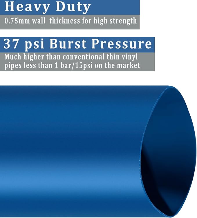 Pool Backwash Hose 1 1/2 inch × 25 ft Thicken Blue Water Discharge Pipe Lay - Image 3