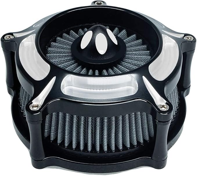 Motorcycle Air Filter Turbine Intake Cleaner Kit Cnc Cut Chrome - Image 2