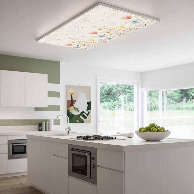 Fluorescent Light Covers for Ceiling Lights Spring Poppy Floral Magnetic Light - Image 2