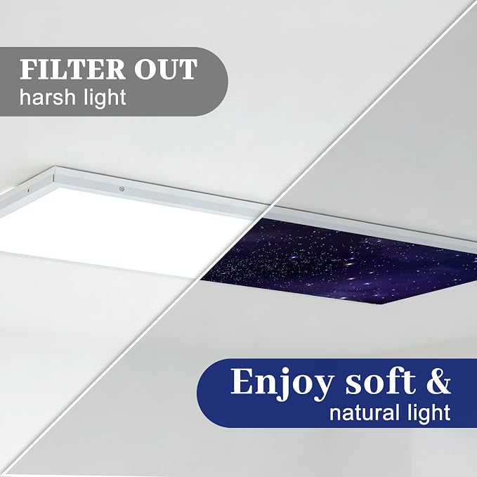 8 Pcs 1 x 4 Feet Fluorescent Lights Covers Magnetic Ceiling Light Cover - Image 6
