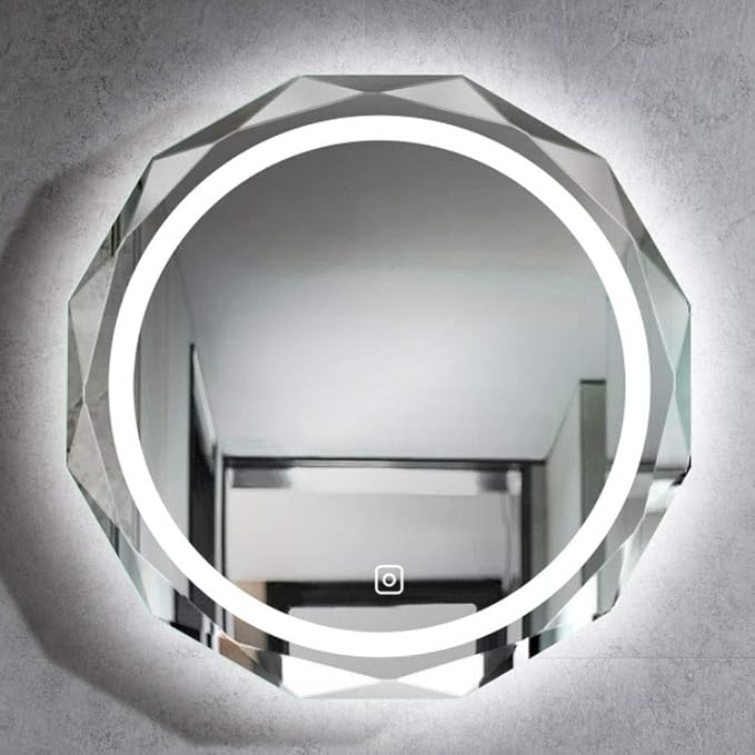 LED Bathroom Mirror with Lights and Demister Pad Wall Mounted Touch Sensor by Unknown