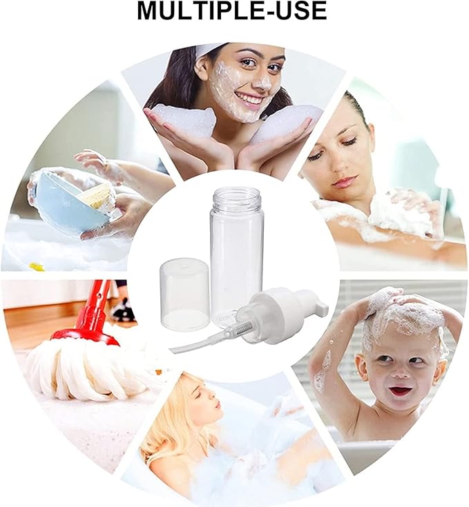 SOTICA 3pcs Foam Bottle Dispenser, Refillable Soap Dispenser with Transparent Empty Spray Bottles Foaming Hand Soap Dispenser Bottles 200ml/7OZ Foam Pump Dispenser Bottle