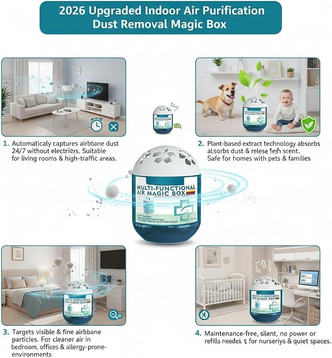 2026 Upgraded Indoor Air Purification Dust Removal Magic Box, Automatic - Image 3