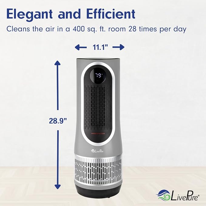 LivePure 3-in-1 LP500 Clean Heat Air Purifier & Electric Heater – Oscillating - Image 9