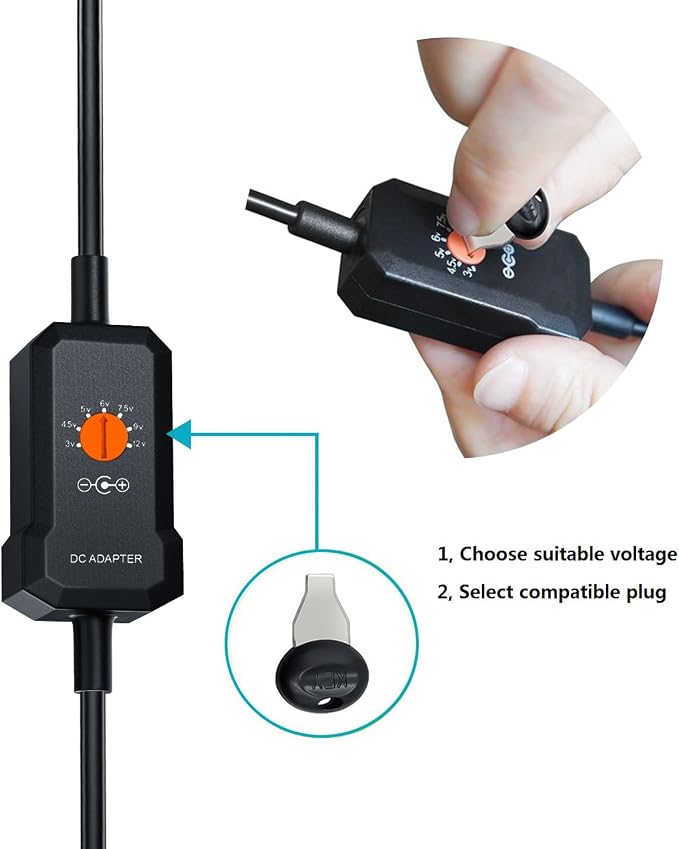 Powseed 34W 3V 4.5V 5V 6V 7.5V 9V 12V DC Car Charger - Image 4