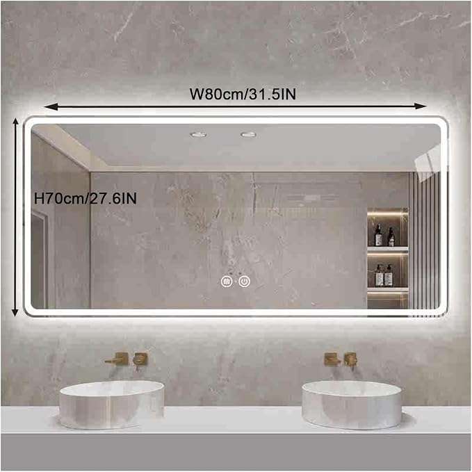 Smart Illuminated LED Bathroom Mirror，Bathroom Mirror - Image 2