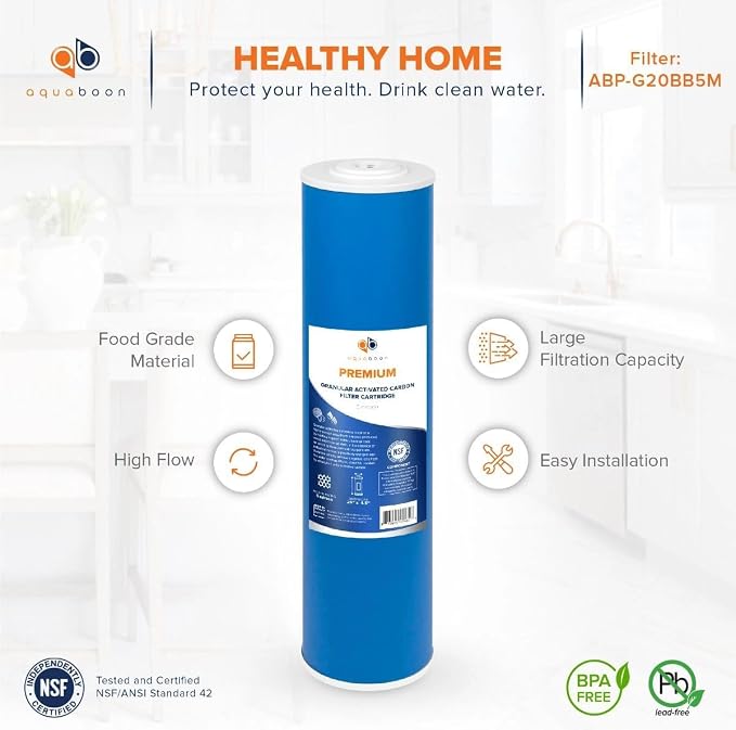 Aquaboon 5 Micron 20 x 4.5 Premium Granular Activated Carbon Water Filter - Image 4