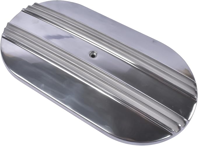 GELUOXI 15" Oval Half Finned Polished Aluminum Air Cleaner Replacement - Image 8