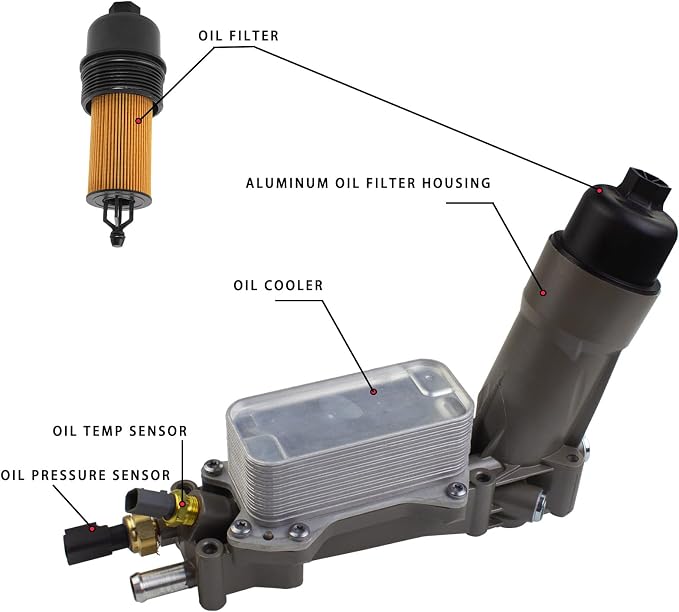 926-959 Aluminum Engine Oil Filter Housing Oil Cooler Kit - Image 2