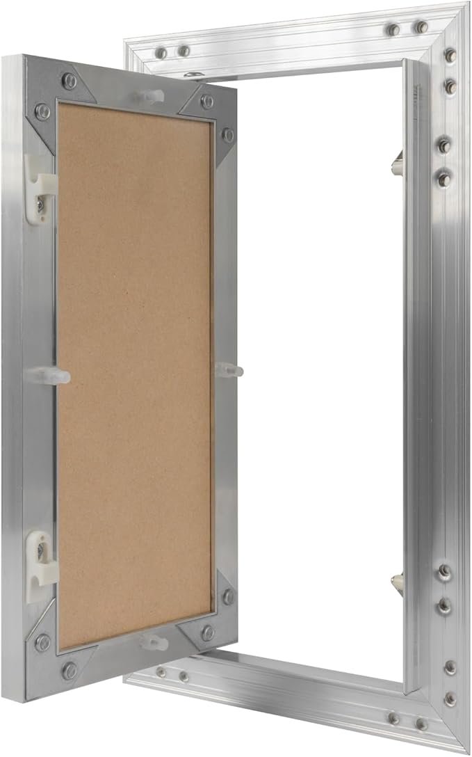 6" x 12" Inch Aluminum Drywall Access Panel - Service Shaft Door - Plumbing, Electricity, Heating, Alarm Wall Inspection hatch for Drywall - Bathroom Service Access Hole Cover