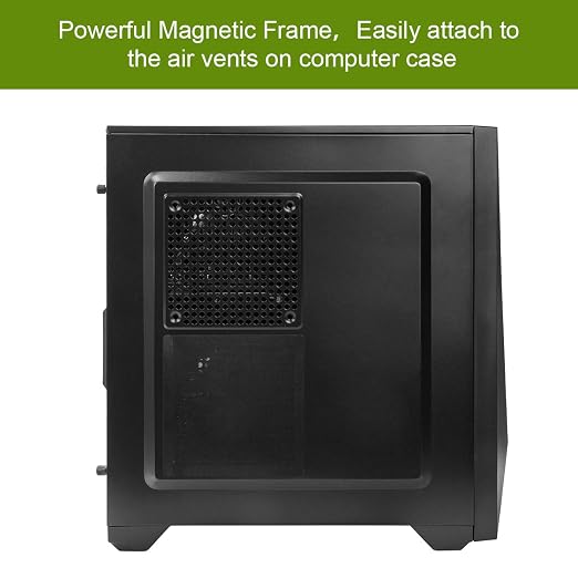 140mm PC Fan Dust Filter Magnetic Frame Computer Fan Grills Black Dust Mesh PC - Image 3