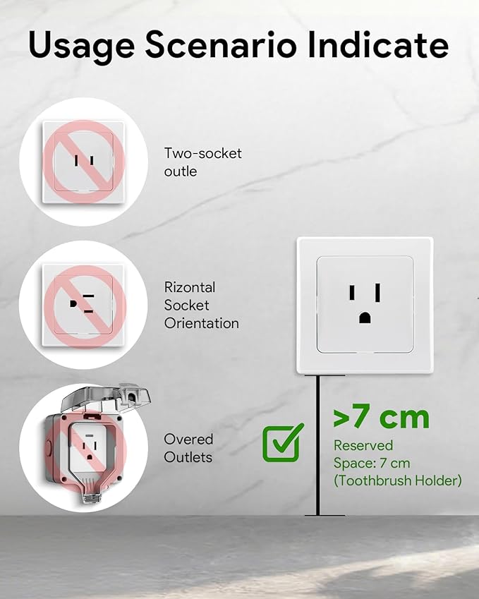 2-in-1 Wireless Wall Station Compatible with Oral-B Braun Electric Toothbrush, 3-Port US Plug with 2 Holders Fast Wall Charger for IO2/3/4/5/6, Pro 1/3/1000/2000, D100/Genius/Smart, IPX6, White