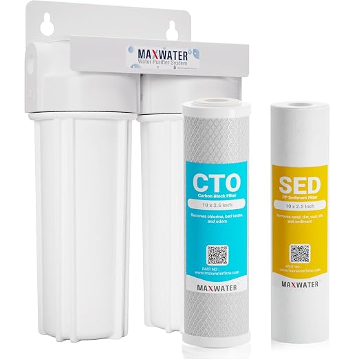 Max Water 2 Stage Whole House 10 inch, Standard Water Filtration System by MaxWater