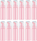 Lil Ray 2 Oz Empty Pink Foam Pump Bottle, Travel Foamer Soap Dispenser for Lash Shampoo, Hand Soap, Foaming Cleaner(Pink Pump, 12 PCS)