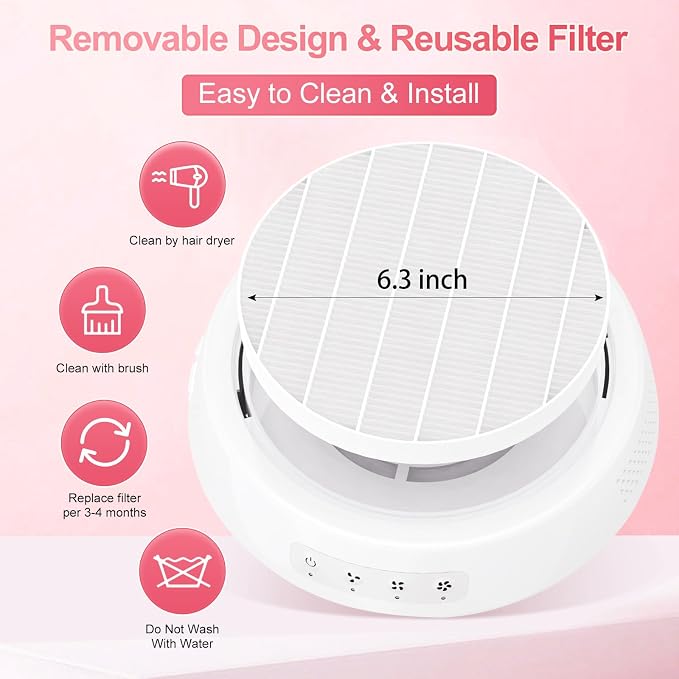 Professional Nail Dust Collector, Quiet Nail Vacuum Cleaner Machine - Image 5