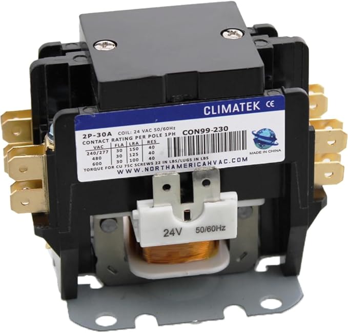 Replacement for Goodman Double Pole / 2 Pole 30 Amp Condenser Contactor by Universal